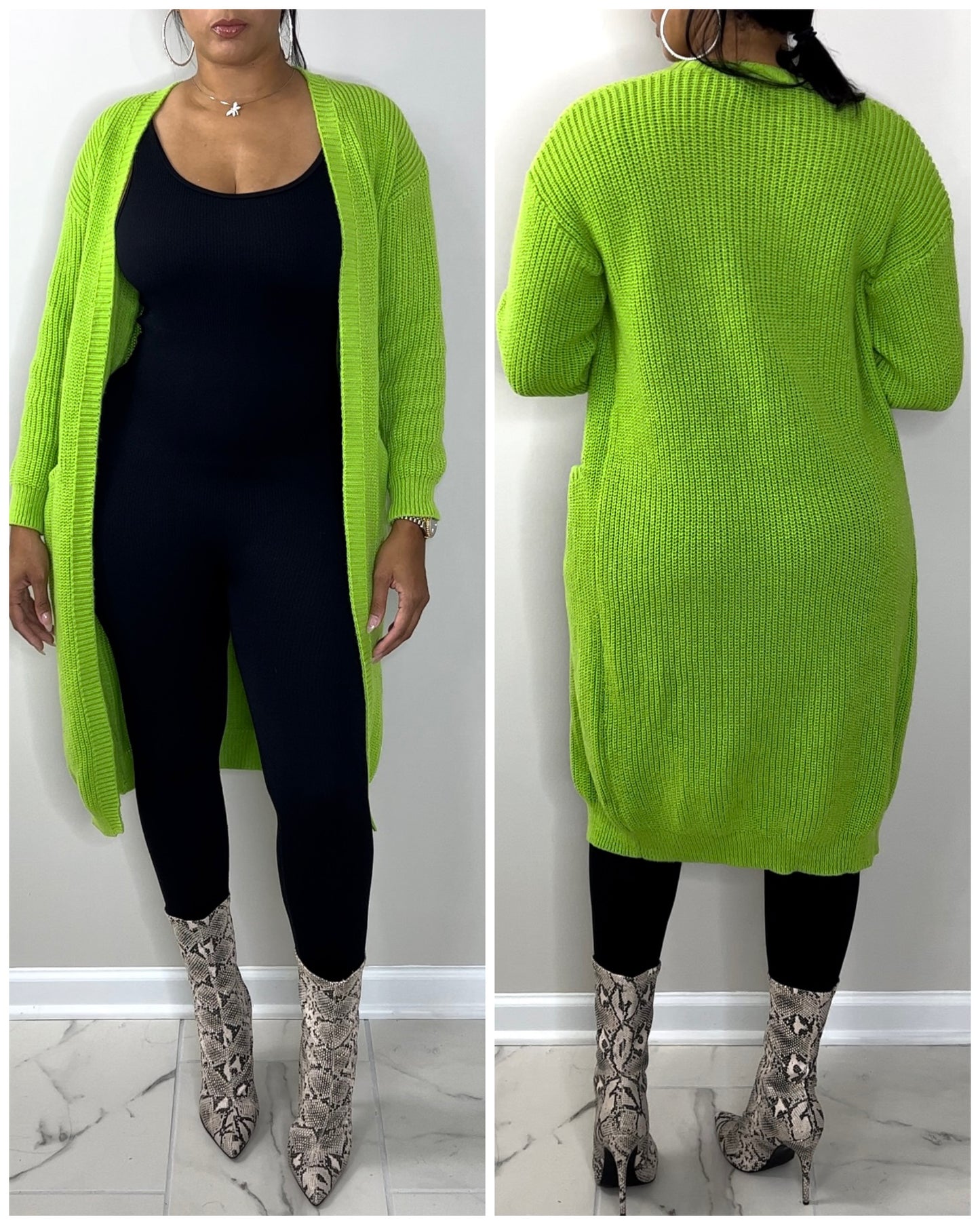 5010 Lime Green Cardigan