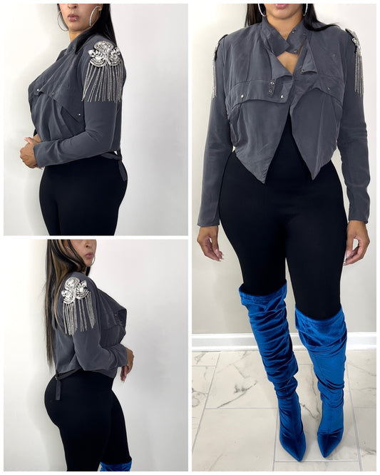 5000 Gray Satin Jacket