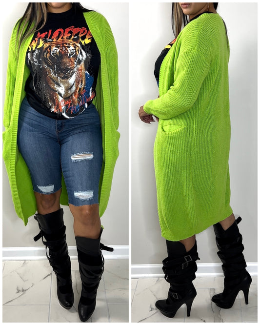 5010 Lime Green Cardigan