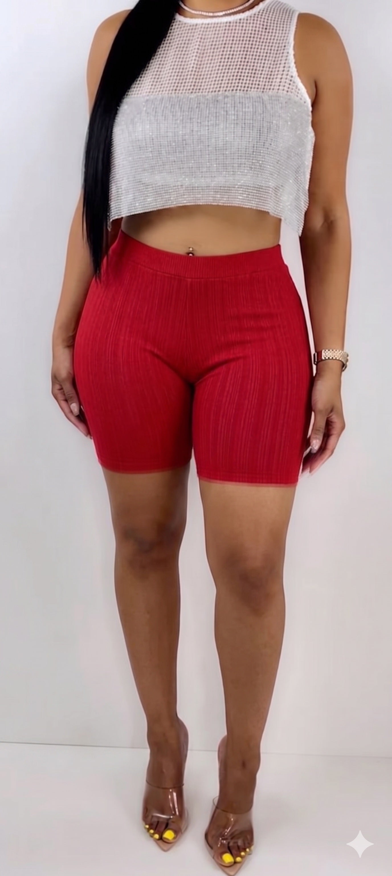 1001a RED Dunk Denim shorts