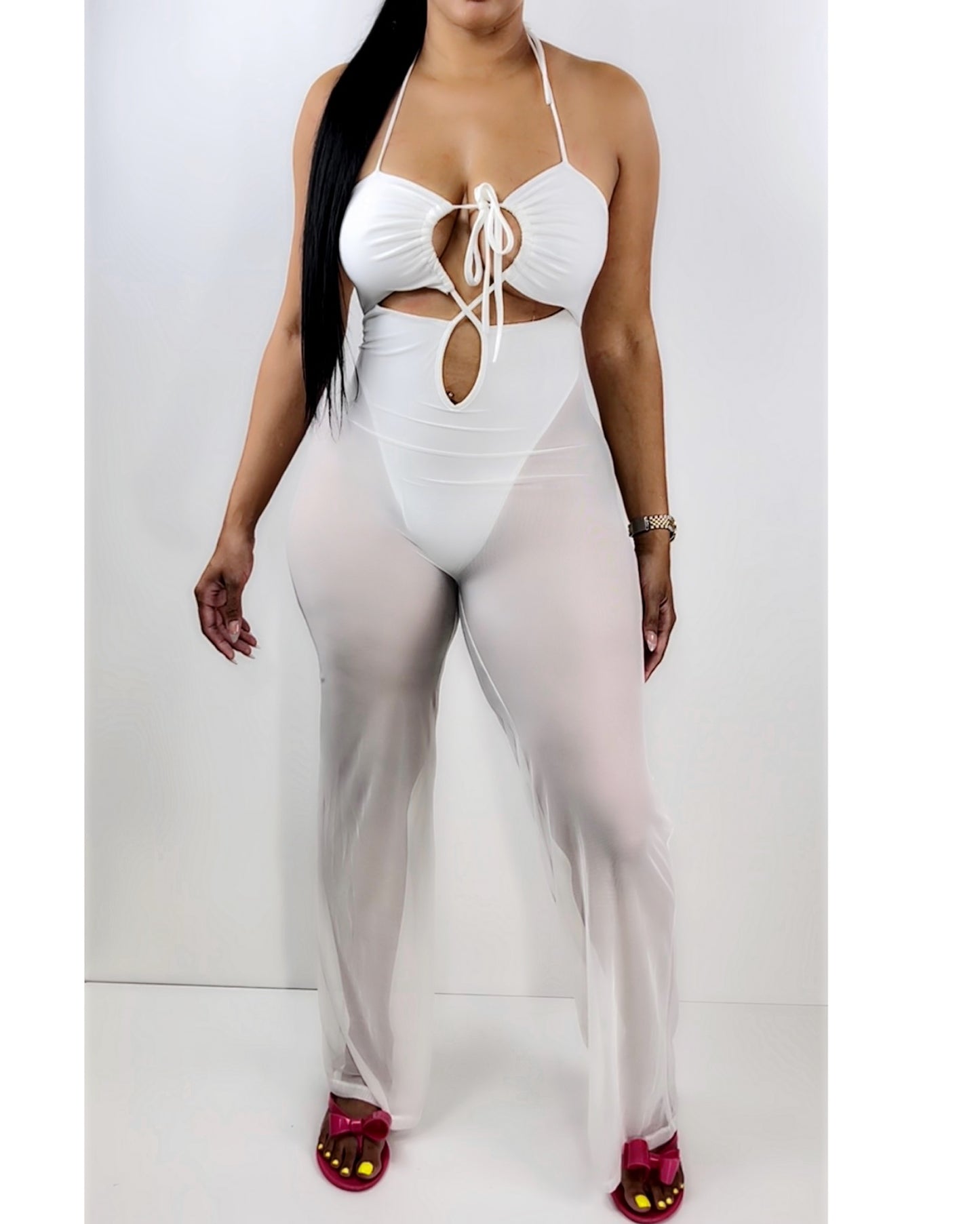 3001 White Shelia Sheer Dunksuit